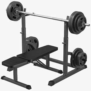 3D Bench Press With Barbell 02