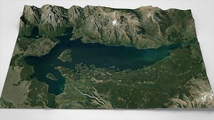 Mountain landscape Jackson Lake Grand Teton National park 3D model