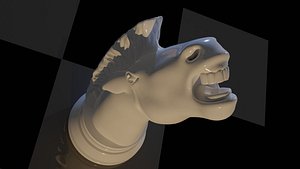 3D model chess knight chevale
