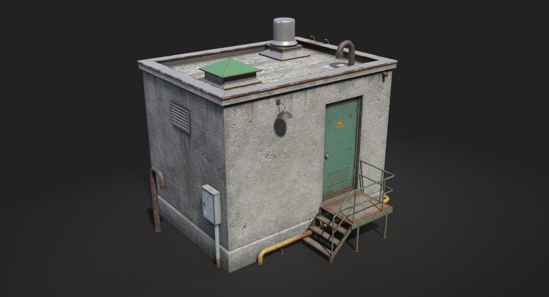 Rooftop Exit Pbr Model - TurboSquid 1428456