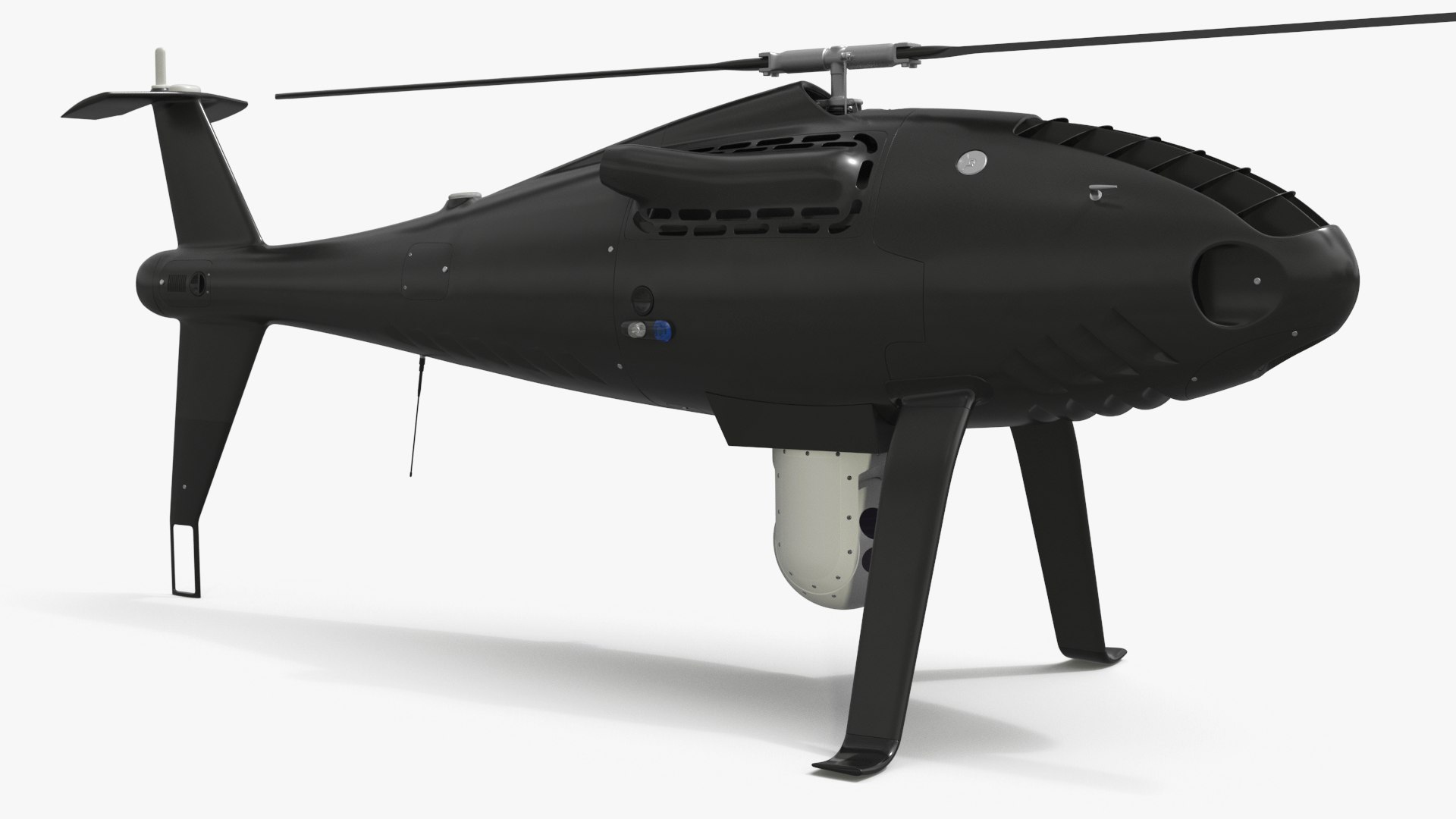 VTOL Drone with Surveillance Equipment Black 3D model preview