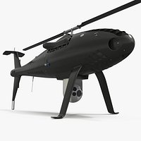 VTOL Drone with Surveillance Equipment Black