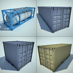 3d container cargo model
