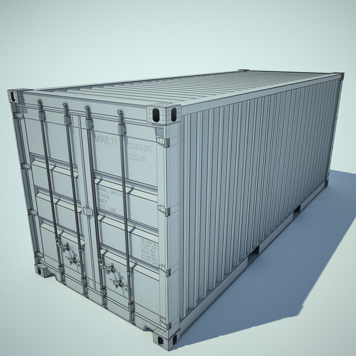 3d container cargo model