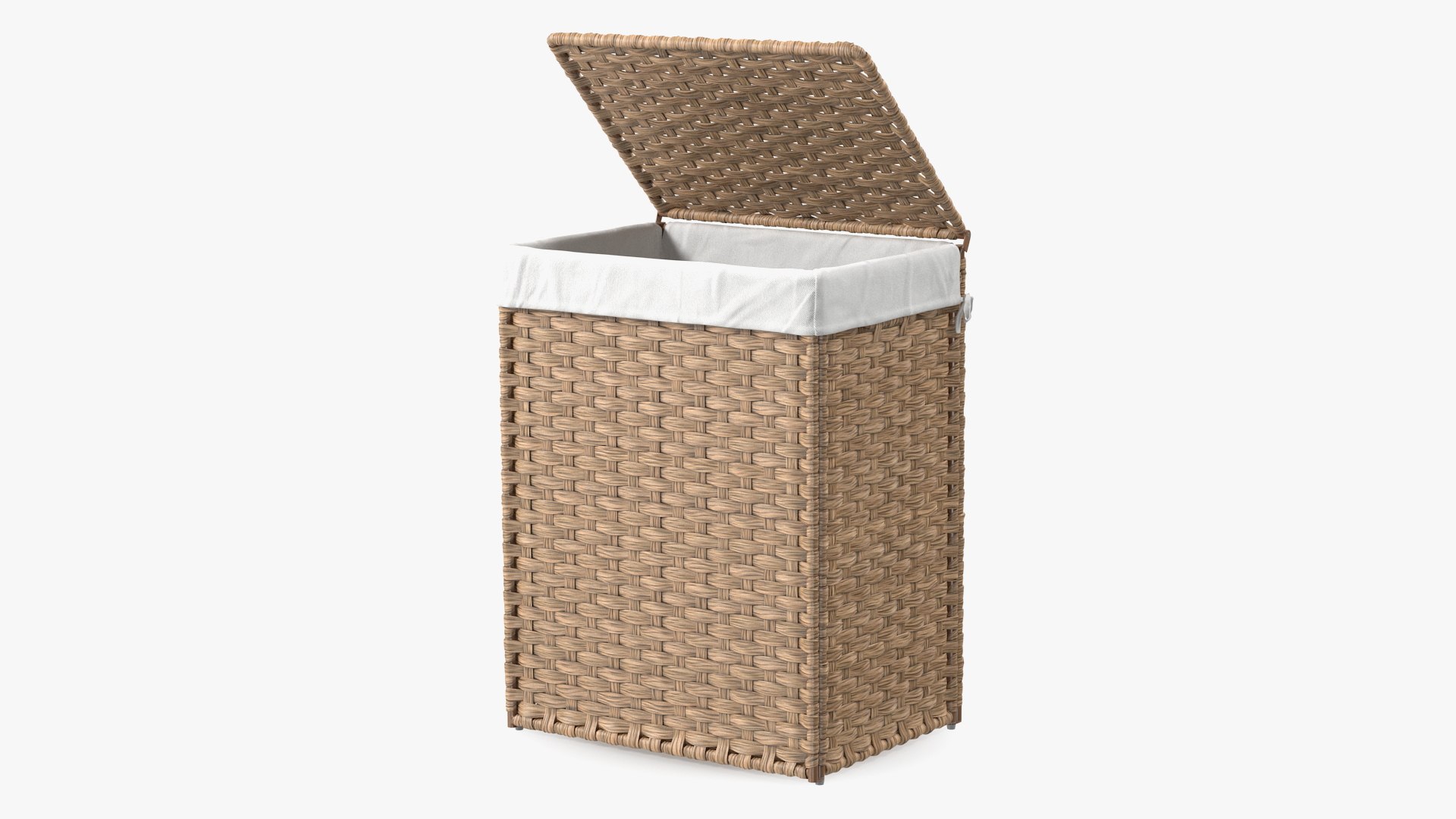 Rattique Laundry Hamper with Liner Beige 3D model preview