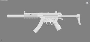 3ds max semi-auto machine gun