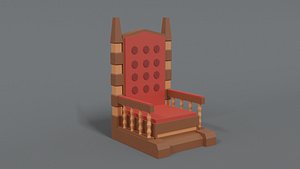3D model throne cartoon