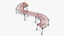 Folding Telescopic Roller Curved Red