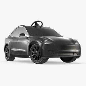 3D Mini Electric Ride-On Car for Kids Black Rigged