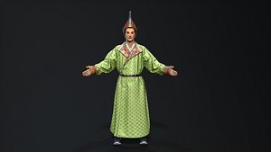 3D model ancient Chinese warrior