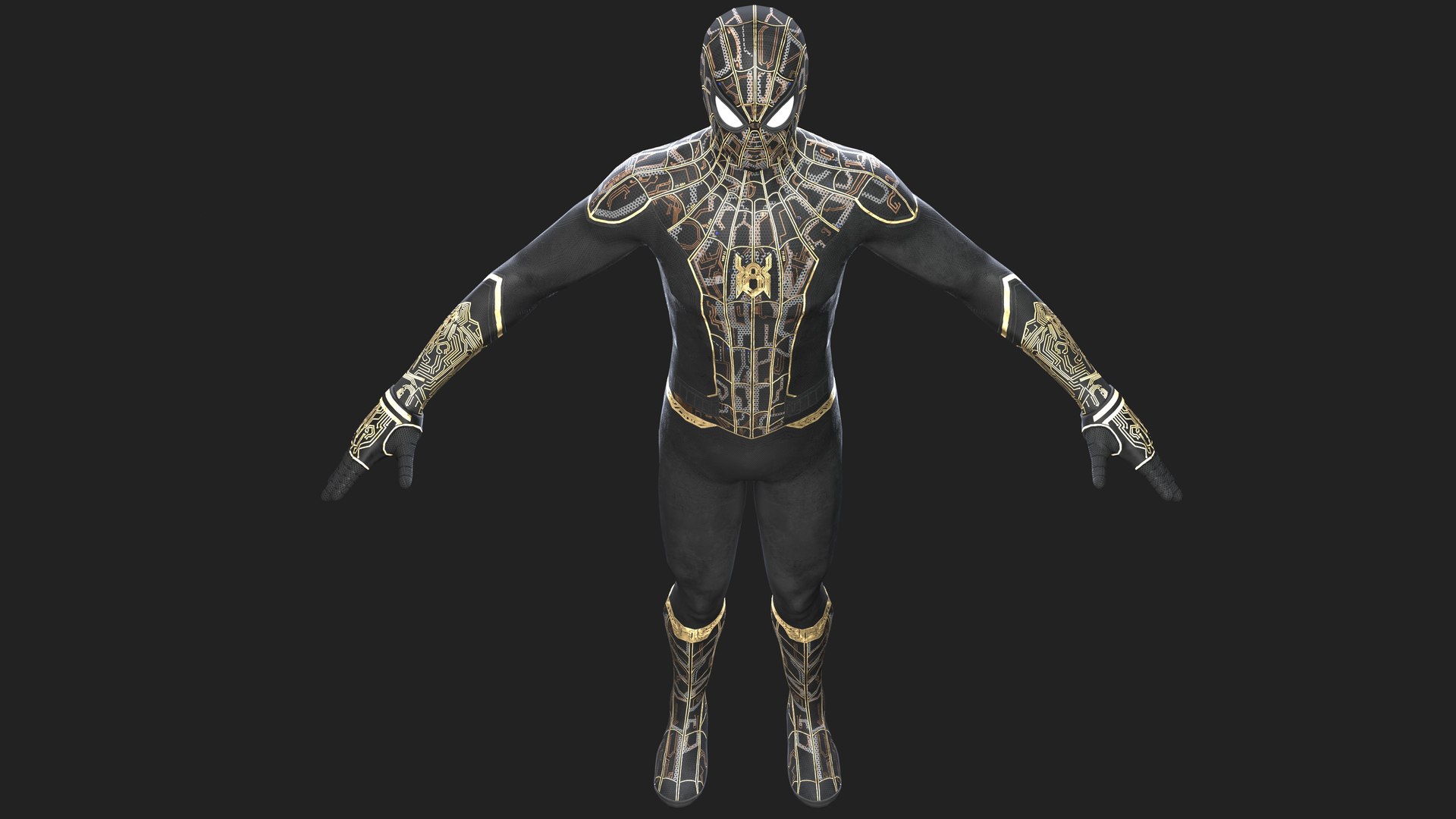 Spider-Man Black And Gold Suit 3D Model - TurboSquid 1831530