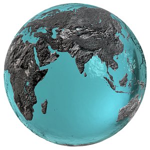 3D Earth Water 3D Globe Hillshade model