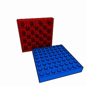 piece lego brick 8x8 3d model