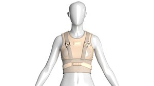 Girls Crop Top With Buckled 3D model