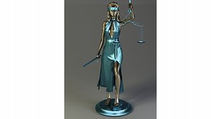 statue themis gold 3D model