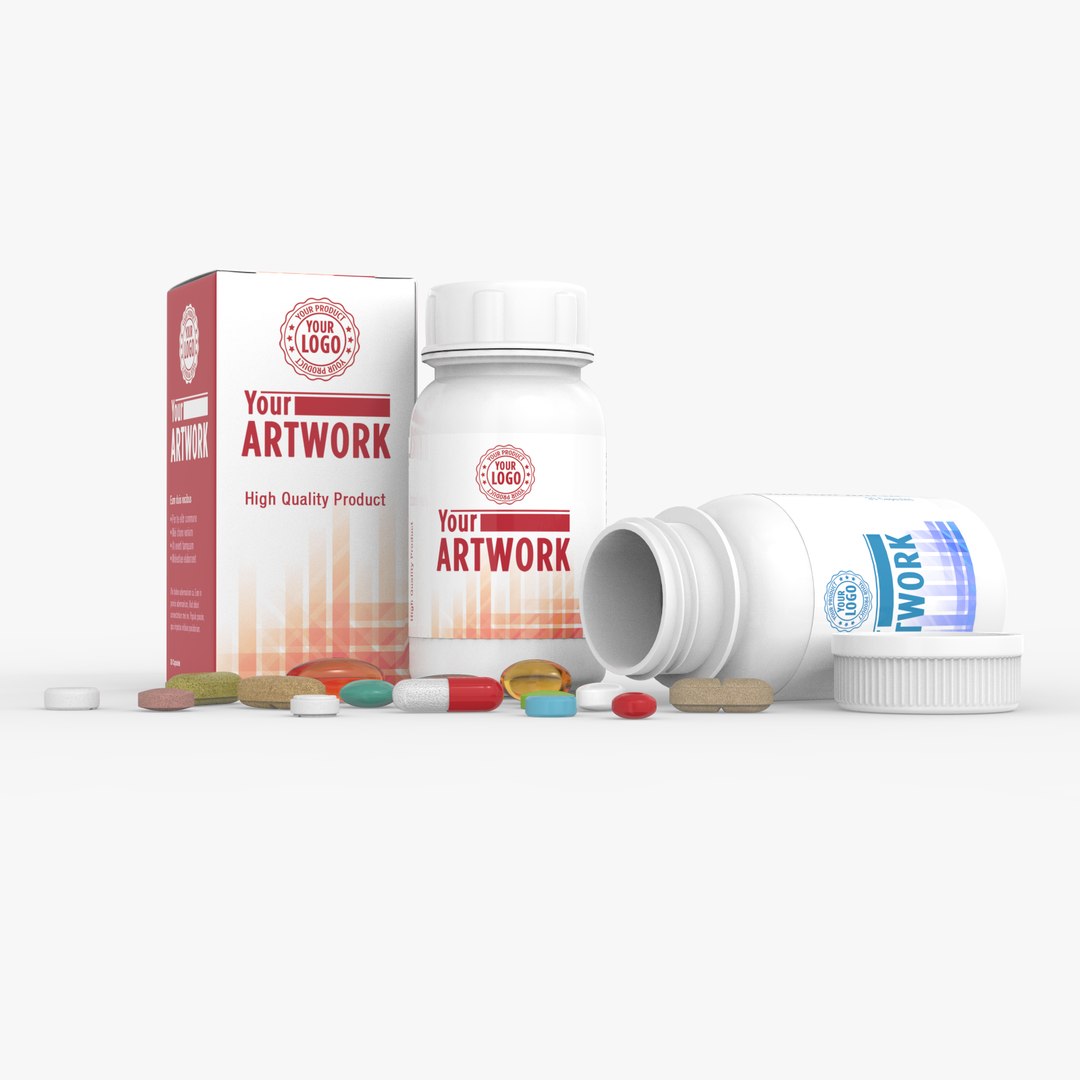 medicine packaging bottle medical 3d 3ds