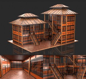 Medieval Fantasy House 10 with interior and exterior 3D