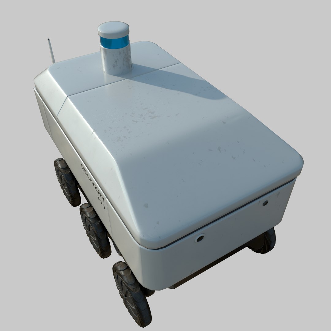 Delivery robot 3D model https://p.turbosquid.com/ts-thumb/pB/JPbNuc/7K/1_6min/png/1687021244/1920x1080/fit_q87/675ca8c344c13a3c72a2aac8f49ff4fccd9ad8e7/1_6min.jpg