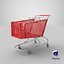 Red Detailed Shopping Cart 3D model
