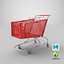 Red Detailed Shopping Cart 3D model
