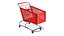 Red Detailed Shopping Cart 3D model