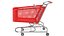 Red Detailed Shopping Cart 3D model
