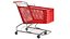 Red Detailed Shopping Cart 3D model
