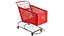 Red Detailed Shopping Cart 3D model