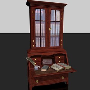 3d model old secretary books