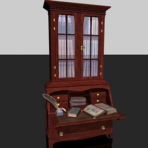 old secretary with books