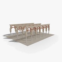 Mosque of Cordoba Modular Arcade Kit - Double Horseshoe Arches with Red Brick and Limest