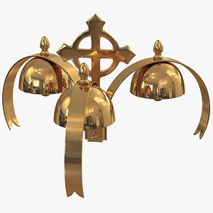 golden liturgical bell 3 3D model