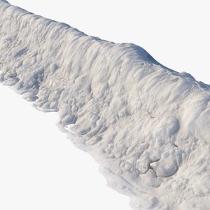 8k seamless snow border 01 3D model