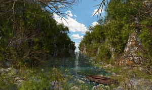 landscape river nature 3D