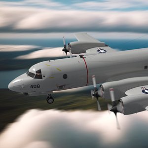 US Navy P3 Orion Anti Submarine Aircraft 3D