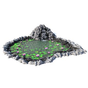 waterfall water lily 3D model
