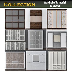 Wardrobe 3d models  10 pieces collection