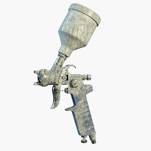 3D Used Paint Spray Gun PBR