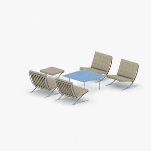 interior - sets modern chair 3D model