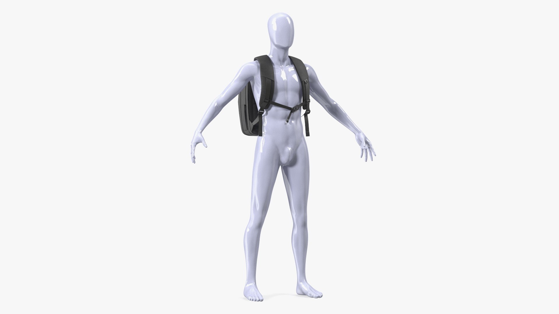 Hard Shell Laptop Backpack Black on Mannequin 3D model preview