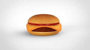 3D model Burger cartoon stylized