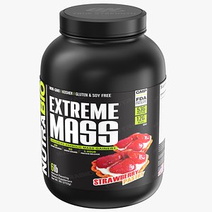 Supplement Bottle Extreme Mass 3D