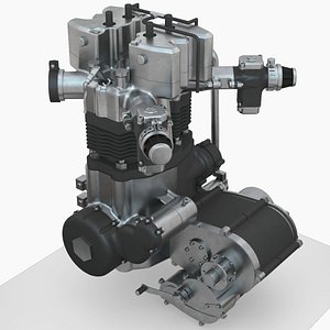 Motorcycle Engine Generic without Interior Parts 3D model