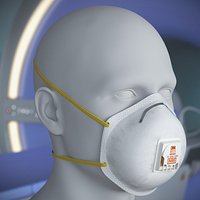 3M Cup Shape N95 Respirator Worn on Head