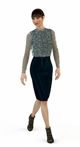 suit, skirt, blouse, girl, dummy