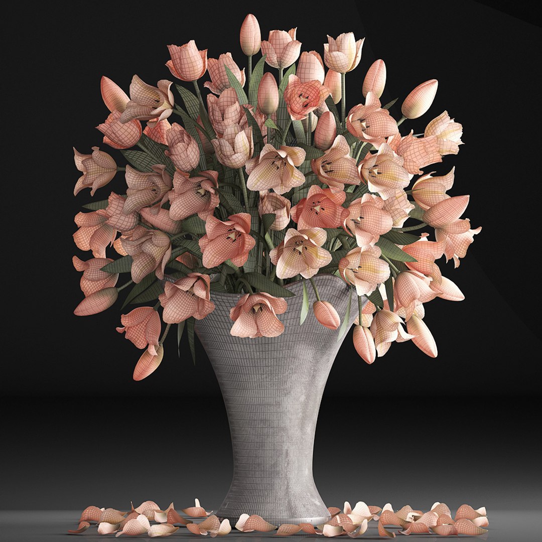 3D Bouquet Tulips Decor - TurboSquid 1356459