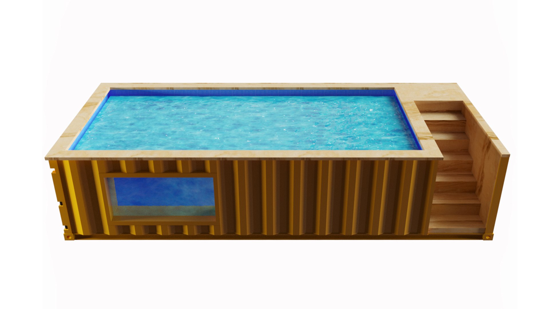 3D Shipping Container Swimming Pool - TurboSquid 1609522
