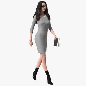 Chinese Woman Walking Pose 3D model