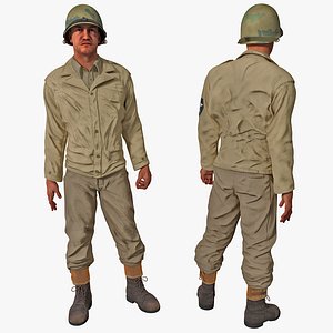 American WWII Infantry Soldier 3 Rigged