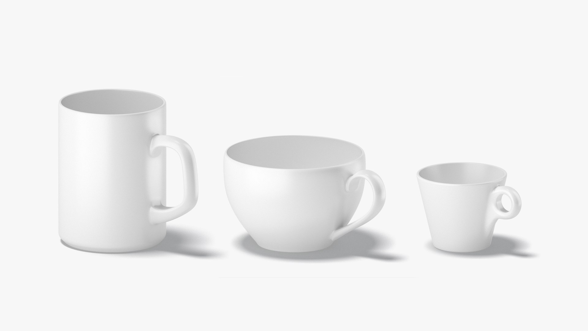10 Mugs Shapes - white ceramic cups with different forms and sizes model https://p.turbosquid.com/ts-thumb/pC/2504nY/sO/productshot04/jpg/1663590371/1920x1080/fit_q87/8ec3ecf7a343e3184936408ef157e72f2e9b7c2b/productshot04.jpg